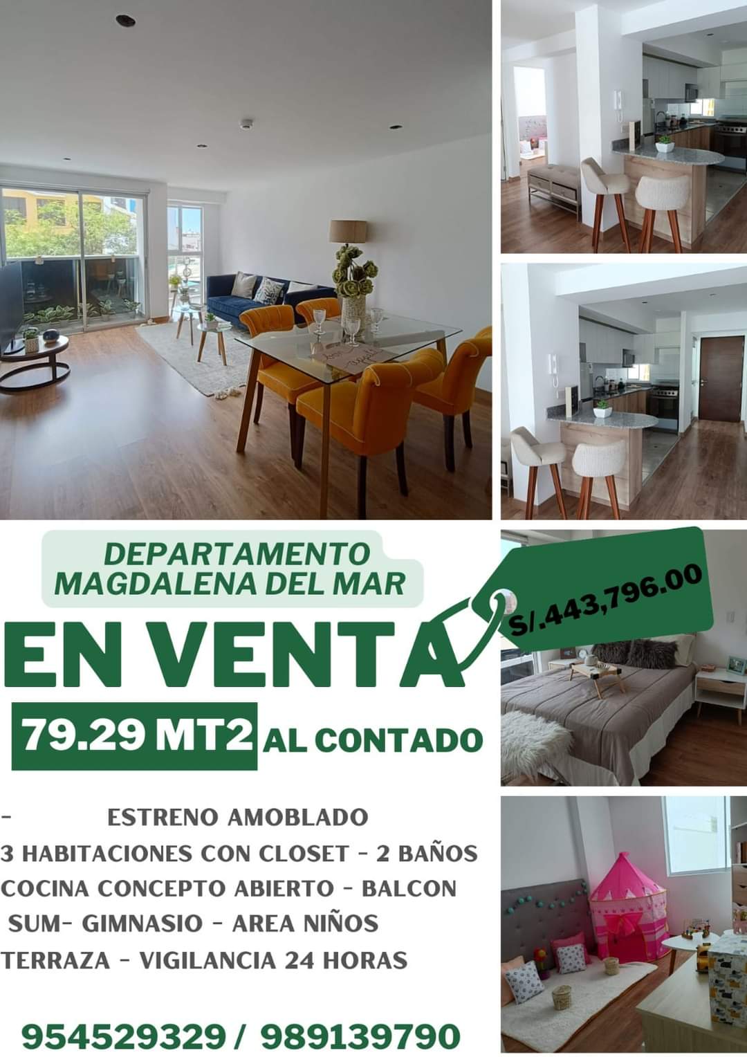 VENTA AL CONTADO 
OCASION S/.443,796.00
AREA 79.29 mt2
Estrena departamento amoblado 
Vive la comodidad y el estilo de vida que siempre has deseado en este moderno y acogedor departamento situado en el corazón de Magdalena del Mar.

#ColegiodeagentesinmobiliariosdelPeru 
#magdalena2024 
#agenteinmobiliario 
#oportunidadesinmobiliarias