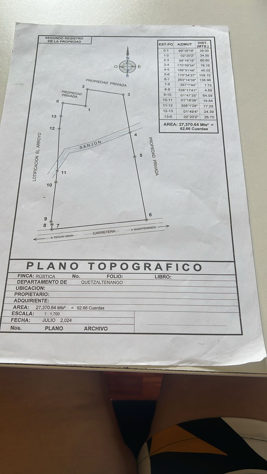 Terreno en Venta 62 cuerdas - Plano 1